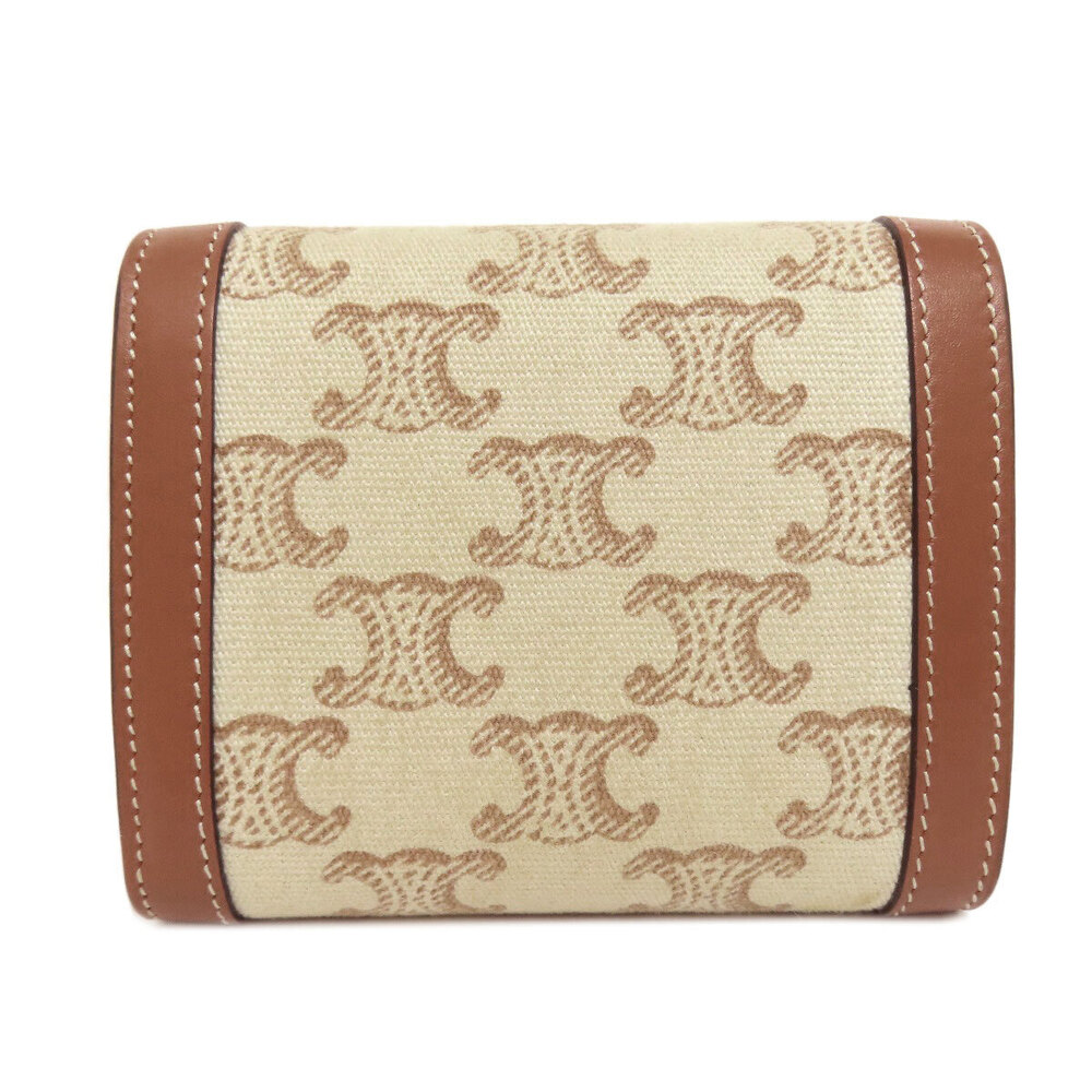 Celine calfskin Triomphe Wallet flap canvas bifold